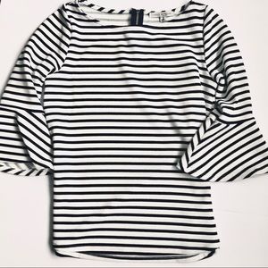 Green Envelope black & white blouse S